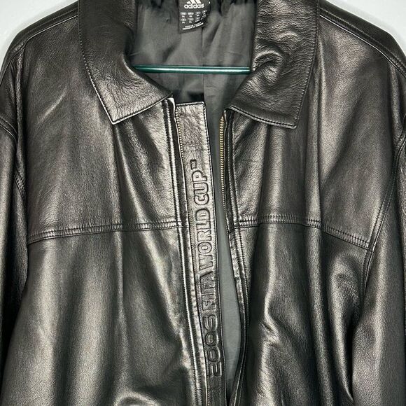 Adidas Genuine Leather Jacket Mens XL 2006 Germany FIFA Soccer World Cup - Picture 5 of 5